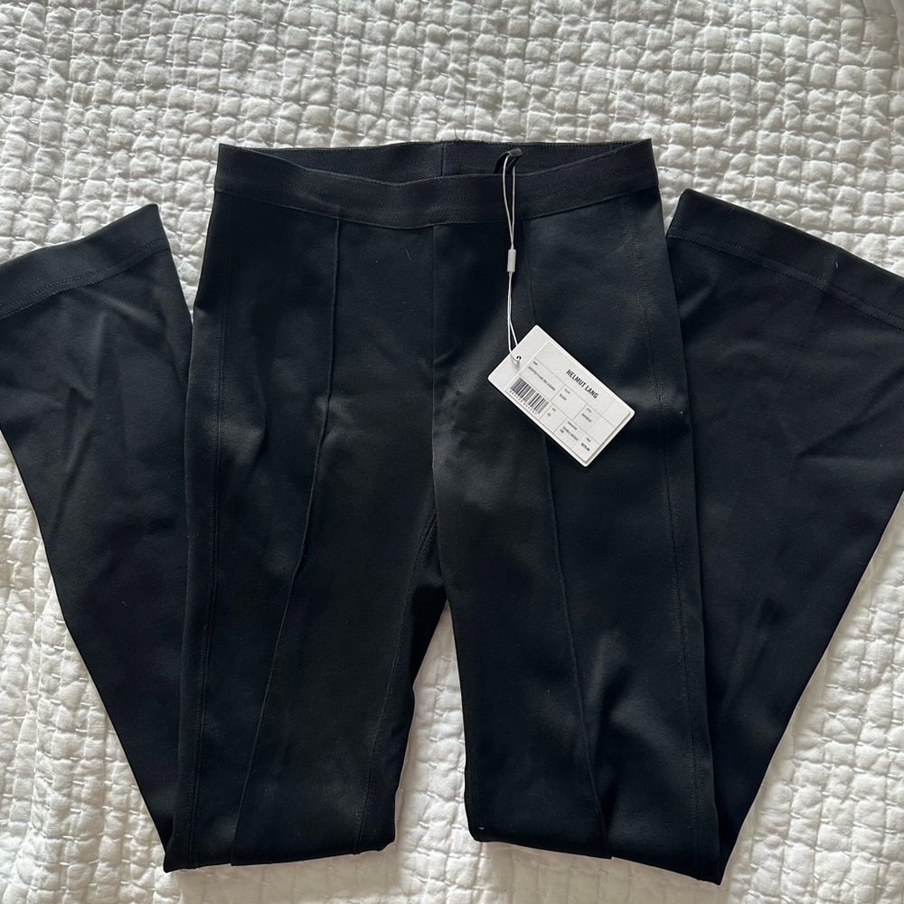 Helmut Lang cropped flare rib legging